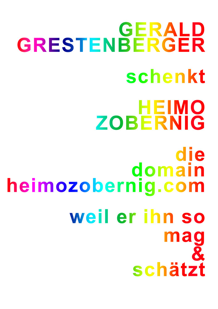 Schenkung an Heimo Zobernig
